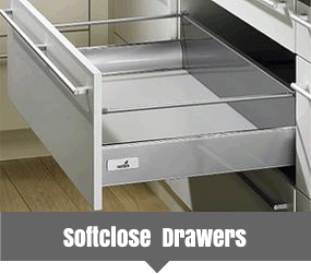 Softclose kitchen drawer systems, for both standard and off standard sizes supplied and fitted by Kitchen Makeover, Laois, Ireland