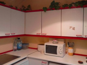 Sophie's kitchen before refurbishment by Kitchen Makeover, Ireland - Sophie wanted to change the red and white colour scheme