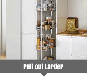 Increase your kitchen storage a pull out larder - supplied and installed by Kitchen Makeover, Laois, Ireland